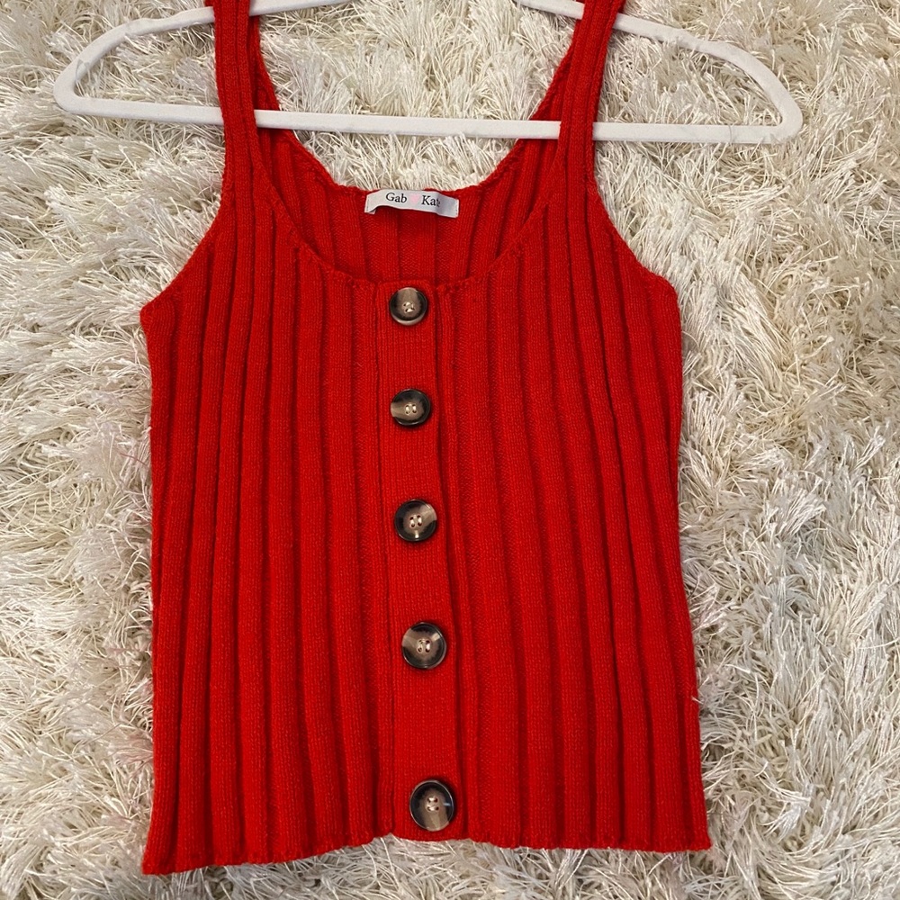 Gab and Kate Knit Button Tank Top